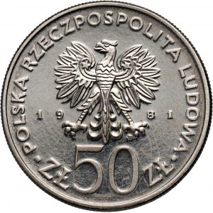 PRL, 50 złotych 1981, Światowy Dzień Żywności, PRÓBA, nikiel
