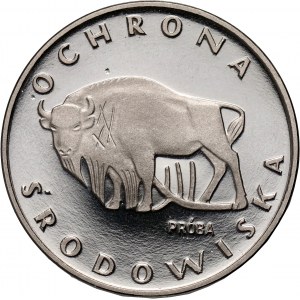 PRL, 100 złotych 1977, Żubr, PRÓBA, nikiel