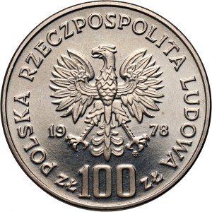 PRL, 100 złotych 1978, Głowa łosia, PRÓBA, nikiel