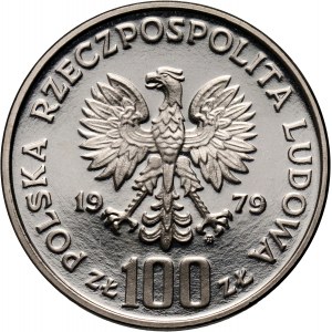 PRL, 100 złotych 1979, Kozica, PRÓBA, nikiel