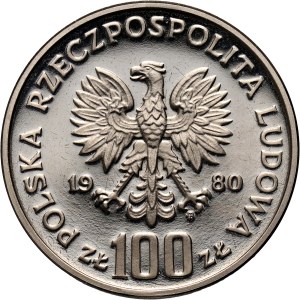 PRL, 100 złotych 1980, Jan Kochanowski, PRÓBA, nikiel