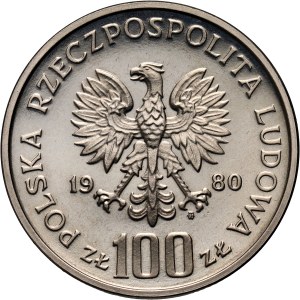 PRL, 100 złotych 1980, Głuszec, PRÓBA, nikiel