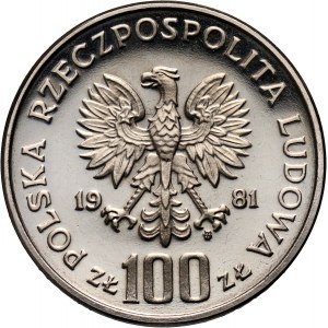 PRL, 100 złotych 1981, Konie, PRÓBA, nikiel