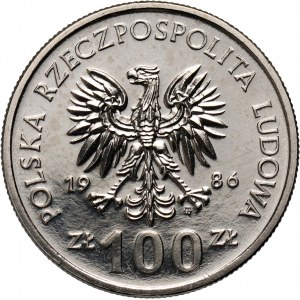 PRL, 100 złotych 1986, Władysław I Łokietek, PRÓBA, nikiel