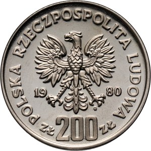 PRL, 200 złotych 1980, Igrzyska Olimpijskie w Lake Placid, PRÓBA, nikiel