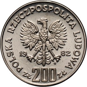 PRL, 200 złotych 1982, MŚ w Hiszpanii, PRÓBA, nikiel