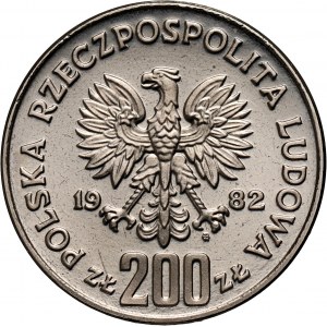 PRL, 200 złotych 1982, MŚ w Hiszpanii, PRÓBA, nikiel