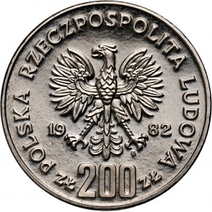 PRL, 200 złotych 1982, Bolesław III Krzywousty półpostać, PRÓBA, nikiel