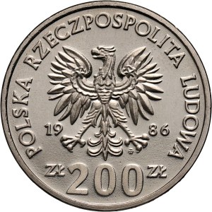 PRL, 200 złotych 1986, Władysław I Łokietek, PRÓBA, nikiel