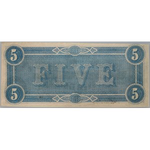 Confederate States of America, 5 Dollars 17.02.1864, series F