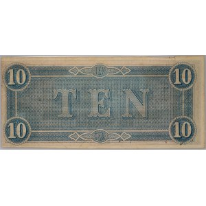 Skonfederowane Stany Ameryki, 10 dolarów 17.02.1864, seria G