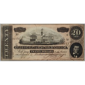 Confederate States of America, 20 Dollars 17.02.1864, series C