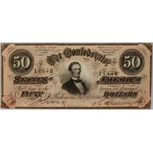 Skonfederowane Stany Ameryki, 50 dolarów 17.02.1864, seria ZA