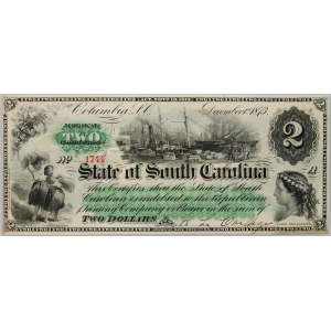 South Carolina, Columbia, 2 Dollars 1.12.1873, series A