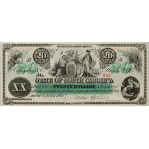 Karolina Południowa, Columbia, 20 dolarów 2.03.1872, seria B