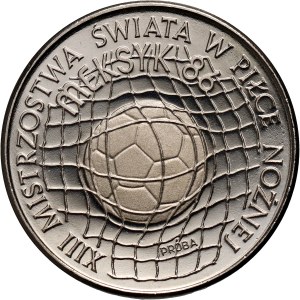 PRL, 500 złotych 1986, XIII MŚ w piłce nożnej - Meksyk, PRÓBA, nikiel