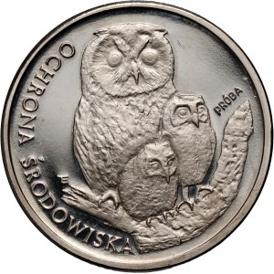 PRL, 500 złotych 1986, Sowy, PRÓBA, nikiel