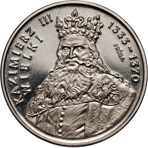 PRL, 500 złotych 1987, Kazimierz III Wielki, PRÓBA, nikiel