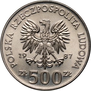 PRL, 500 złotych 1987, ME w piłce nożnej 1988, PRÓBA, nikiel