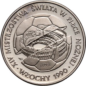 PRL, 500 złotych 1988, XIV MŚ w piłce nożnej - Włochy 1990, PRÓBA, nikiel