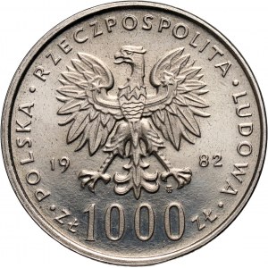 PRL, 1000 złotych 1982, Jan Paweł II, PRÓBA, nikiel