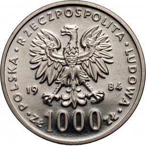 PRL, 1000 złotych 1984, Łabędź, PRÓBA, nikiel