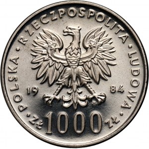 PRL, 1000 złotych 1984, 40 - lecie PRL, PRÓBA, nikiel