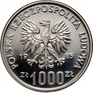 PRL, 1000 złotych 1985, Centrum Zdrowia Matki Polki, PRÓBA, nikiel