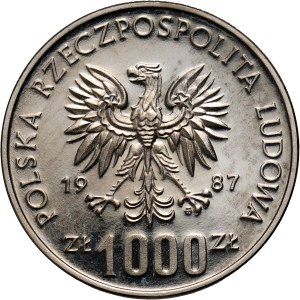 PRL, 1000 złotych 1987, Muzeum Śląskie - Katowice, PRÓBA, nikiel