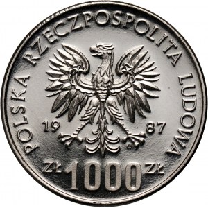 PRL, 1000 złotych 1987, Wrocław, PRÓBA, nikiel