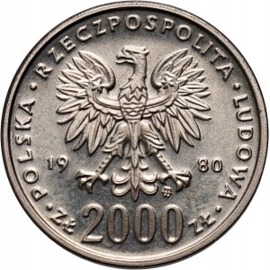PRL, 2000 złotych 1980, Bolesław I Chrobry, PRÓBA, nikiel