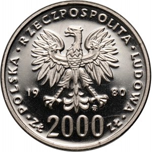 PRL, 2000 złotych 1980, Bolesław I Odnowiciel, PRÓBA, nikiel