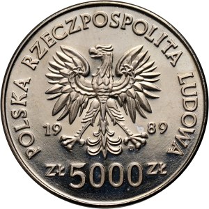 PRL, 5000 złotych 1989, Ratujemy Zabytki Torunia, PRÓBA, nikiel