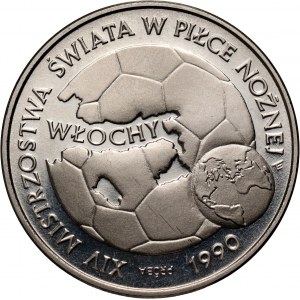 PRL, 20000 złotych 1989, XIV MŚ w piłce nożnej - Włochy 1990, PRÓBA, nikiel