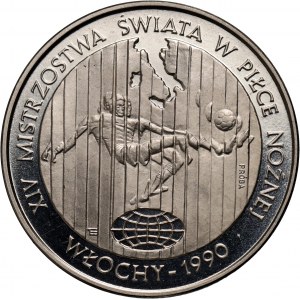 PRL, 20000 złotych 1989, XIV MŚ w piłce nożnej - Włochy 1990, PRÓBA, nikiel