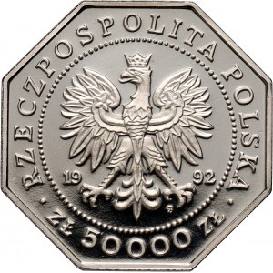 III RP, 50000 złotych 1992, 200 lat Orderu Virtuti Militari, nikiel