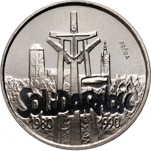 III RP, 100000 złotych 1990, Solidarność 1980-1990, PRÓBA, nikiel