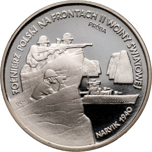 III RP, 100000 złotych 1991, Narvik 1940, PRÓBA, nikiel