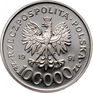 III RP, 100000 złotych 1991, Narvik 1940, PRÓBA, nikiel