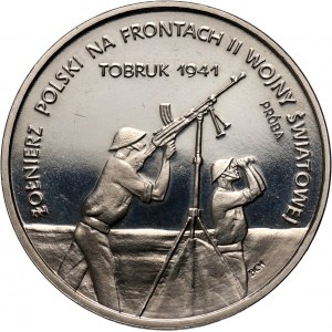 III RP, 100000 złotych 1991, Tobruk 1941, PRÓBA, nikiel