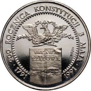 III RP, 200000 złotych 1991, 200. rocznica Konstytucji 3 Maja, PRÓBA, nikiel
