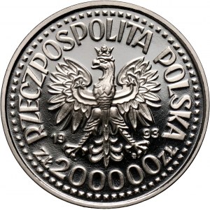 III RP, 200000 złotych 1993, Kazimierz IV Jagiellończyk półpostać, PRÓBA, nikiel