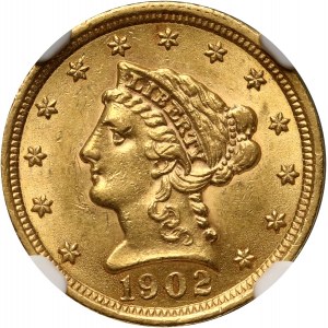 Stany Zjednoczone Ameryki, 2 1/2 dolara 1902, Filadelfia, Liberty Head
