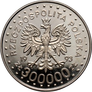 III RP, 300000 złotych 1993, 50. rocznica Powstania w Getcie Warszawskim, PRÓBA, nikiel