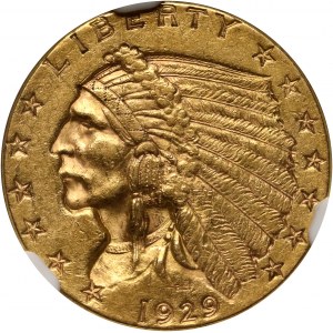 Stany Zjednoczone Ameryki, 2 1/2 dolara 1929, Filadelfia, Indianin