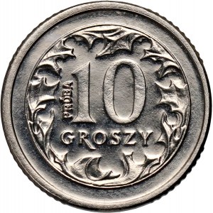 III RP, 10 groszy 1990, PRÓBA, nikiel