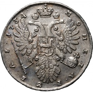 Russia, Anna, Rouble 1734, Moskwa, Kadashevski Dvor