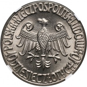 PRL, 10 złotych 1964, Kazimierz Wielki, PRÓBA, nikiel