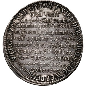 Germany, Saxony-Gotha, Ernst der Fromme, Thaler 1670, Gotha