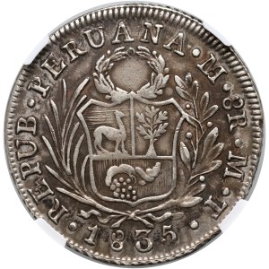Peru, 8 Reales 1835 MT, Lima